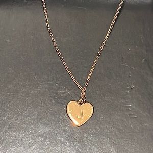 Kate Spade Rose Gold Heart with initial J Necklace
